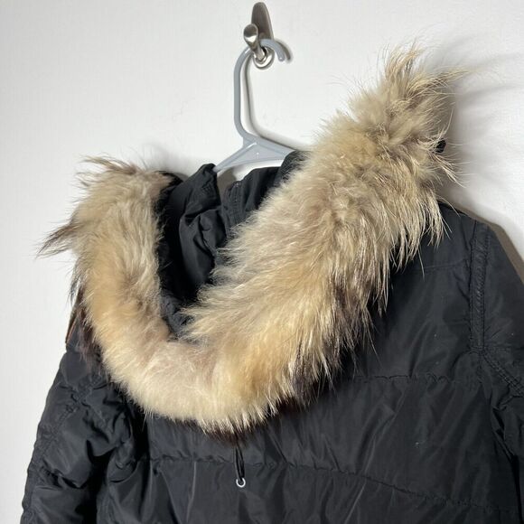 Parajumpers Womens‎ Down Filled Parka Jacket Size Small Hooded Black Full Zip - Picture 5 of 16